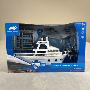 NIB Animal Planet Shark Research Boat Playset Ship w/Cage Benefits Charity